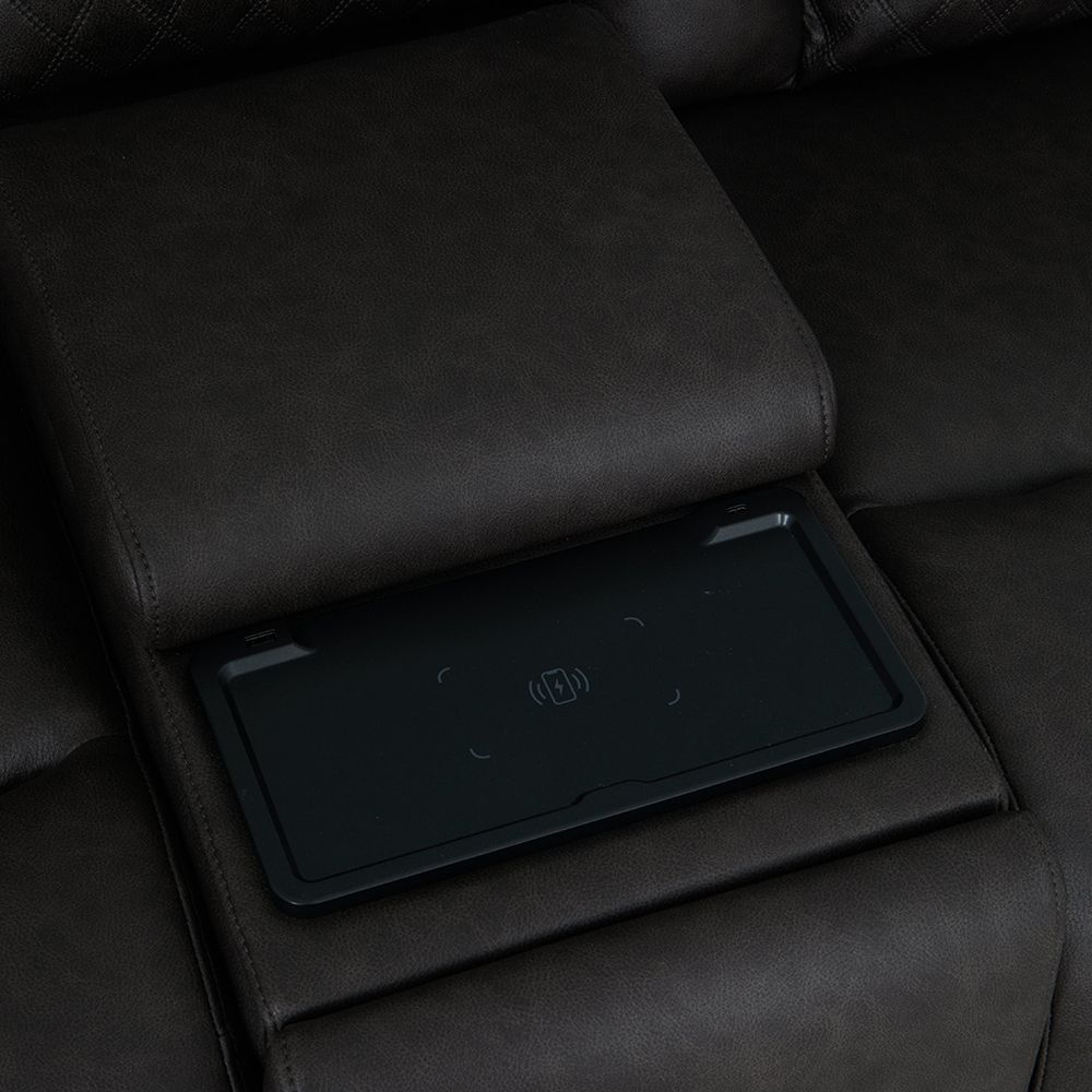 Wendell Power Motion Loveseat with Console, Wireless Charger, Storage, USB & LED
