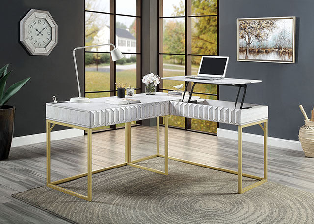 Freiburg Corner Desk, Antique White - view 2