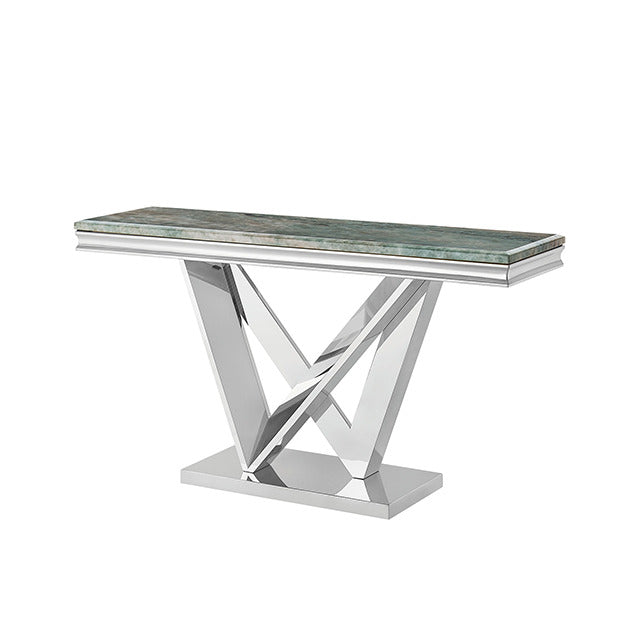 Villarsglane Sofa Table, Green/Chrome