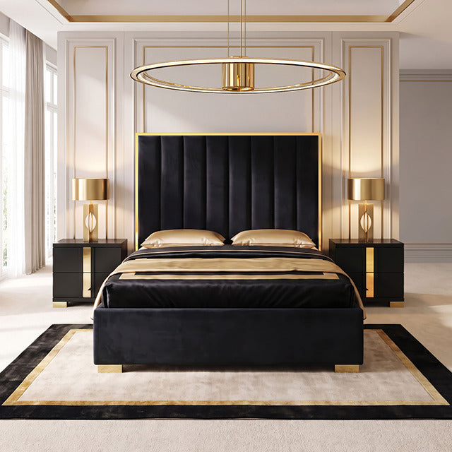 Nespoli Bed, Black/Gold - view 2