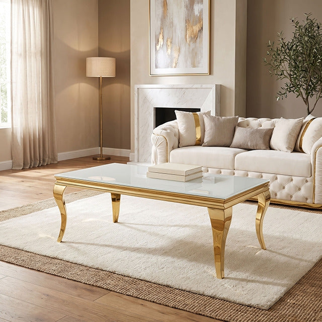 Wetzikon Coffee Table, Gold/White - view 4