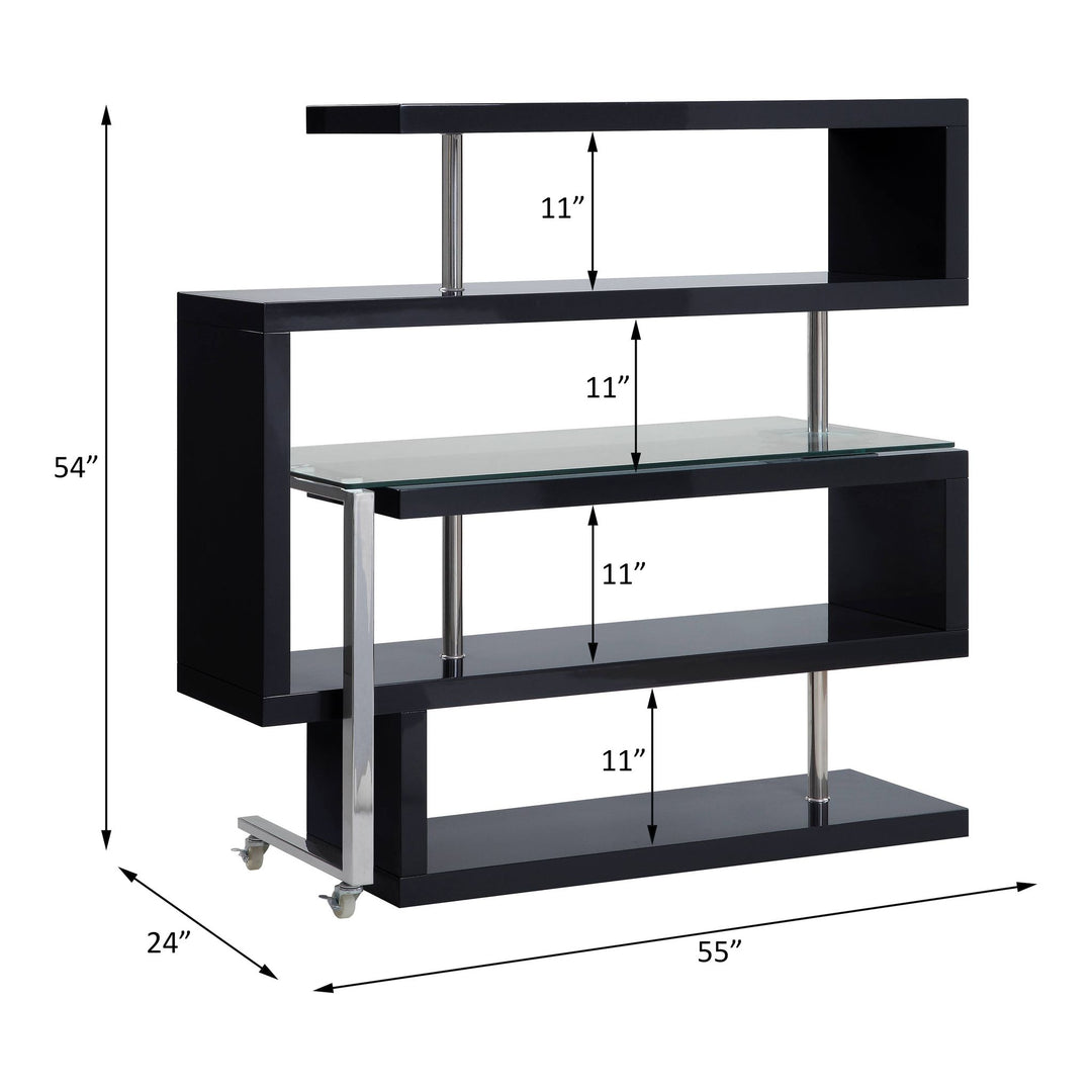 Buck II Writing Desk W/Bookshelf – line drawing