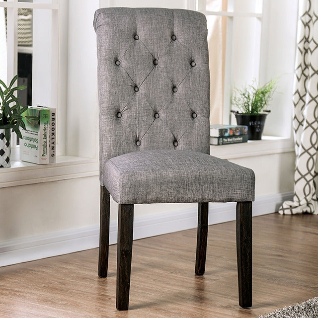 Alfred Side Chair, Antique Black/Light Gray