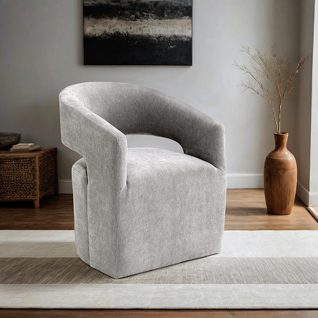 Tresa Arm Chair with Casters, Light Gray - view 7