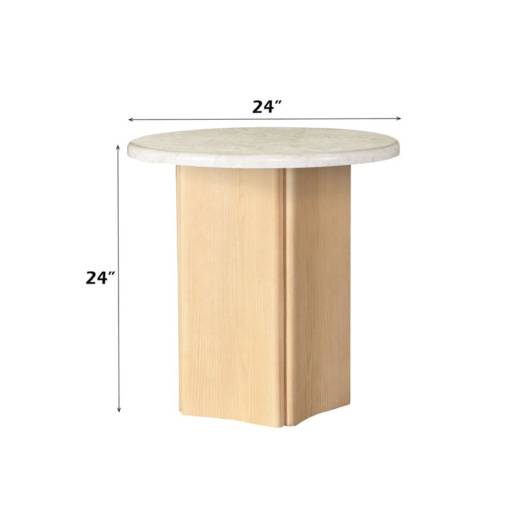 Qwin End Table W/Marble Top – dimensions diagram