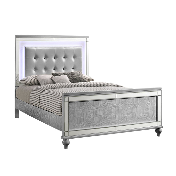 Valentino 5/0 Q Footboard &amp; Slats-Silver