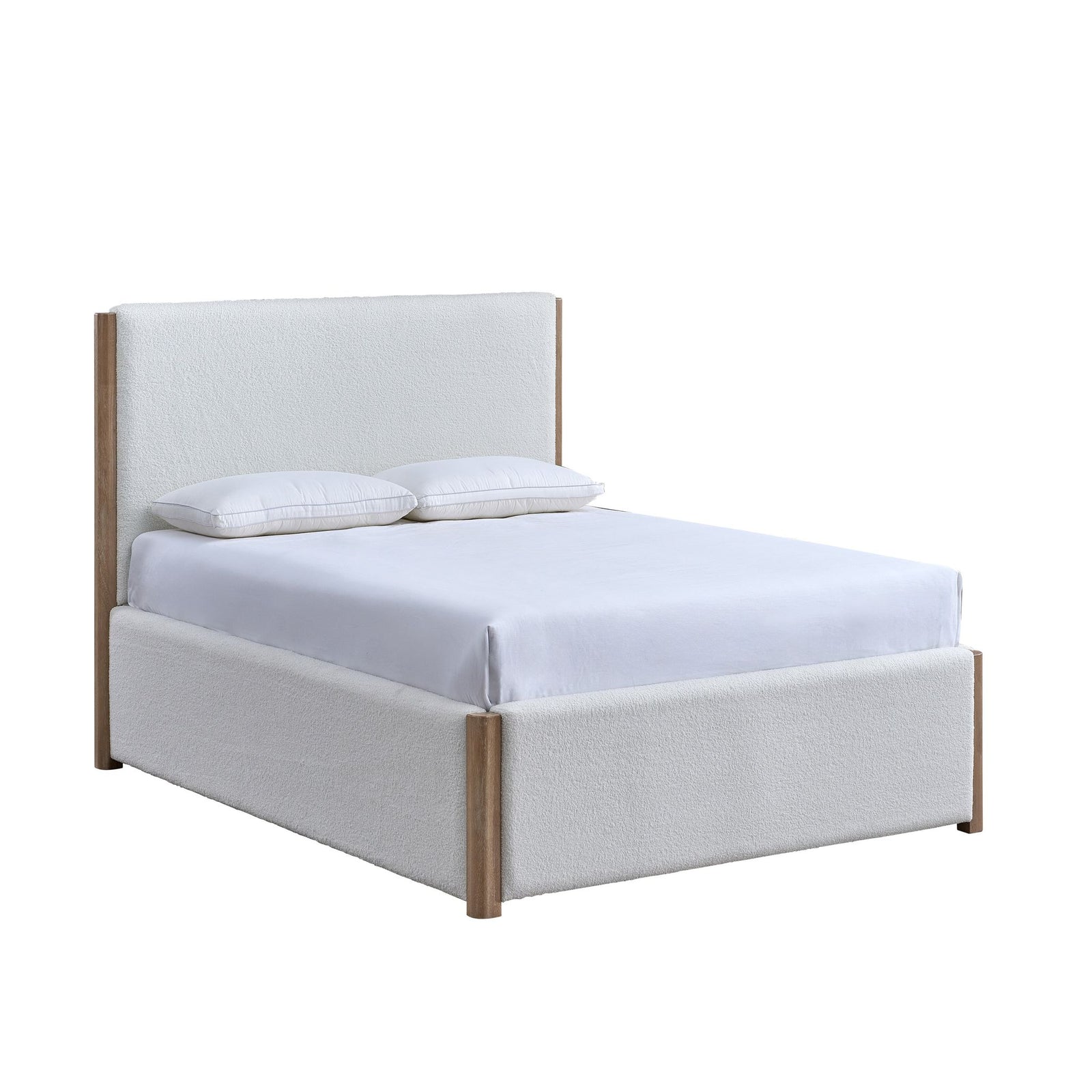 Anika 5/0 Q Upholstered Footboard & Roll Out Slat Kit-White