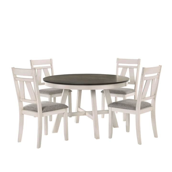Maisie Round Table-White/brown