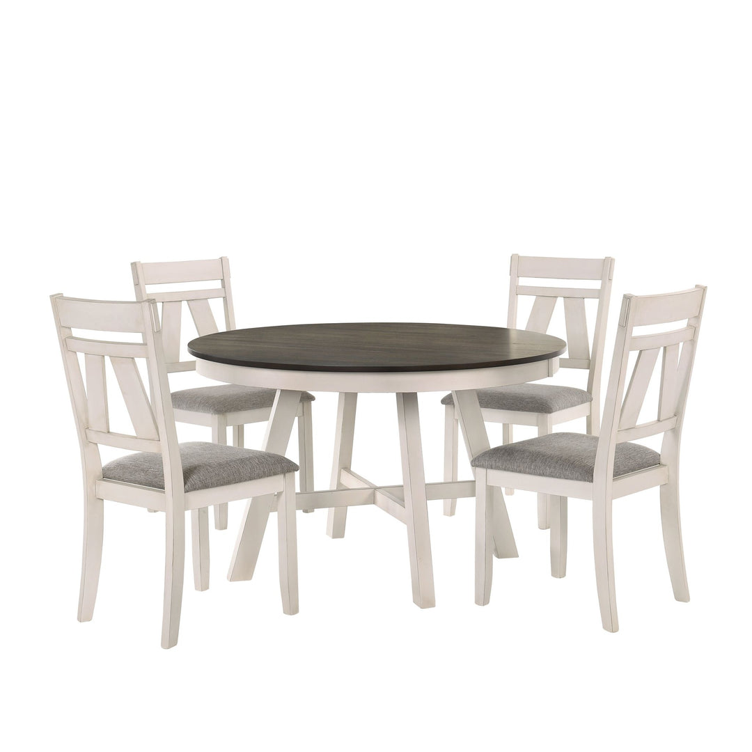 Maisie Round Table-White/brown