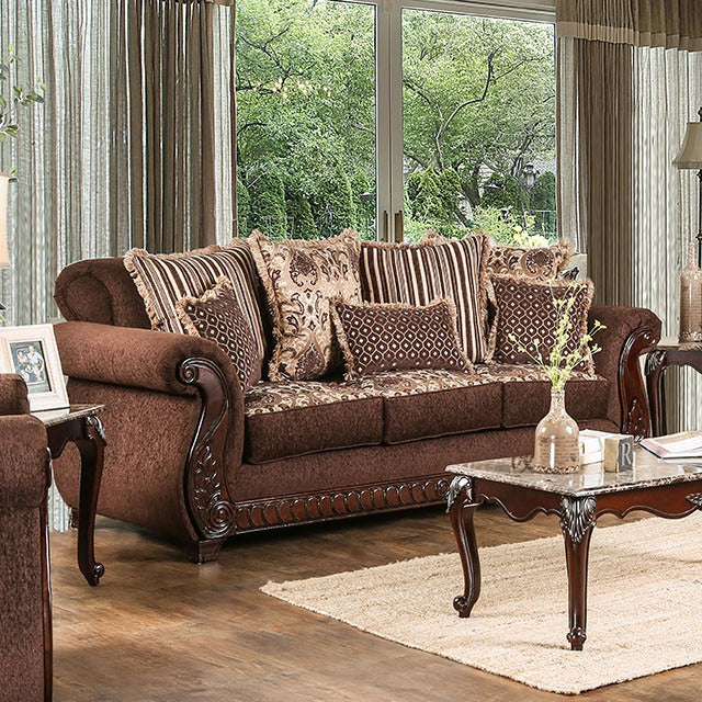 Tabitha Sofa, Brown/Gold