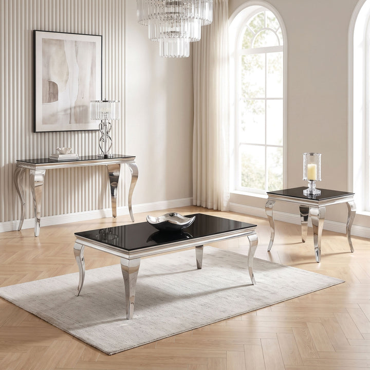 Wetzikon End Table, Silver/Black - view 3