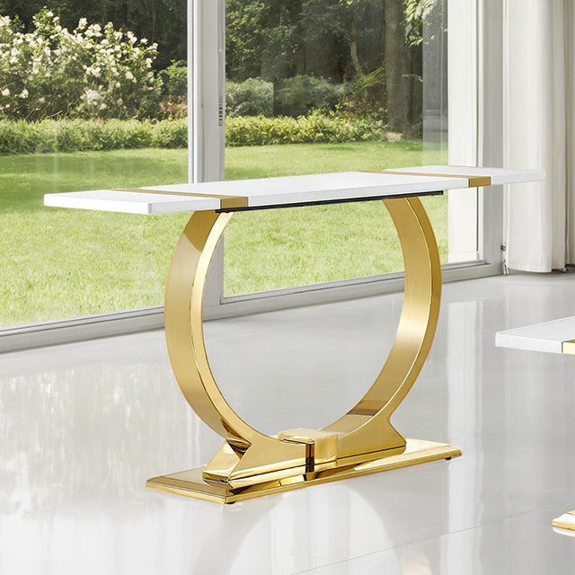 Horve Sofa Table, Gold/White - view 5