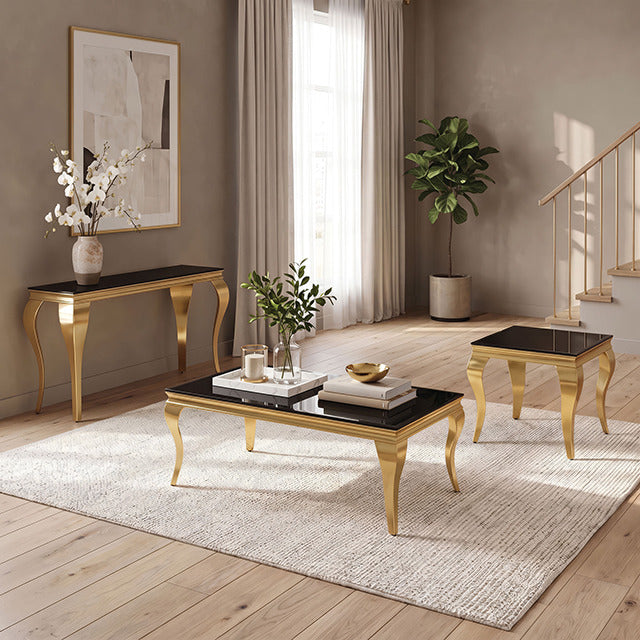 Wetzikon End Table, Black/Gold - view 6