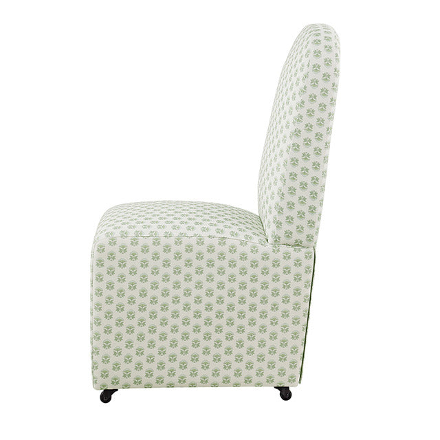 Canterbury Dining Chair, Seaside Cabbage Rose Green/White - view 3