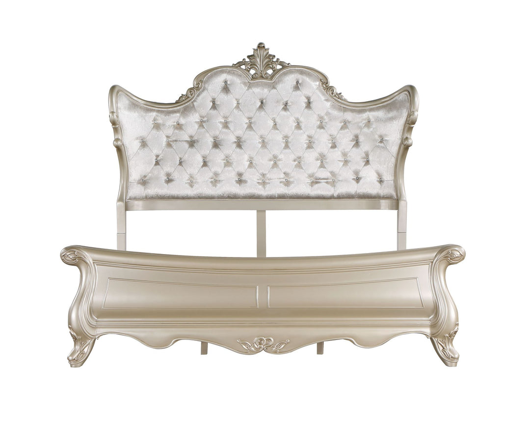Monique 6/6-6/0 Ek/wk Panel Footboard & Slats-Champagne