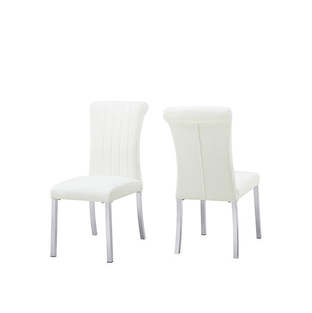 Holstebro Side Chair, Silver/White