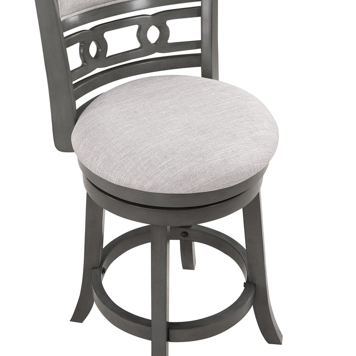Gia 24" Swivel Counter Stool-Gray W/gray Fabric Seat