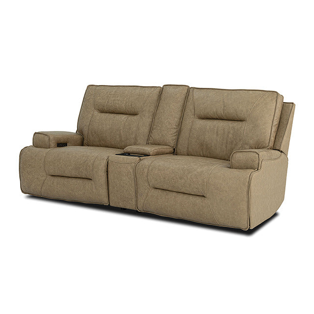 Dallas Oversized Power Loveseat, Warm Taupe - view 2