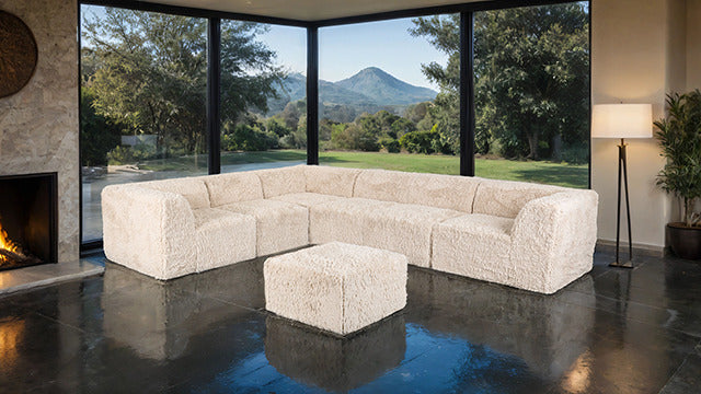 Nappi Large L-Sectional W/ Ottoman, Sand - view 5