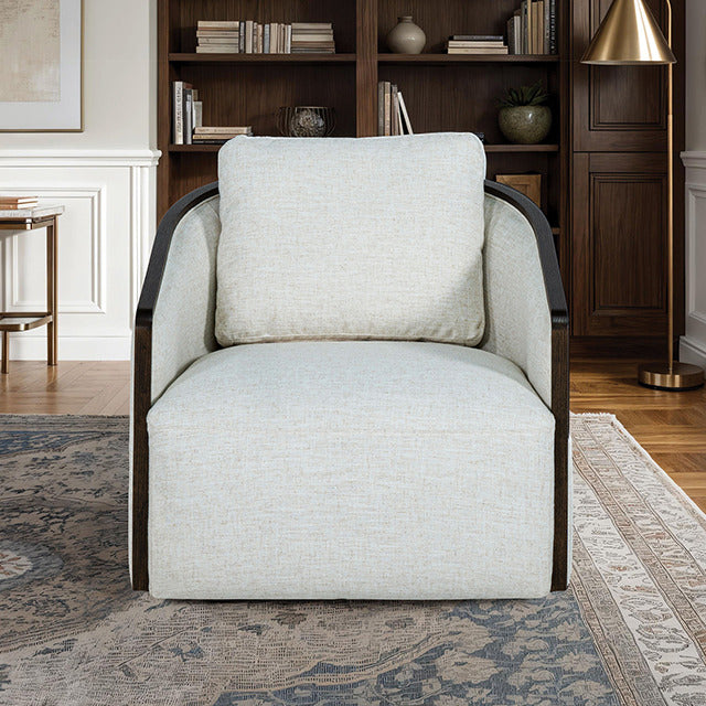 Zebina Swivel Chair, White - view 2