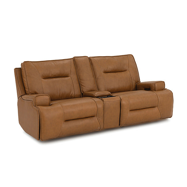 Dallas Oversized Power Loveseat, Camel Brown - view 2