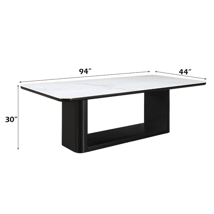 Koen Dining Table w/Ceramic Top – dimensions diagram