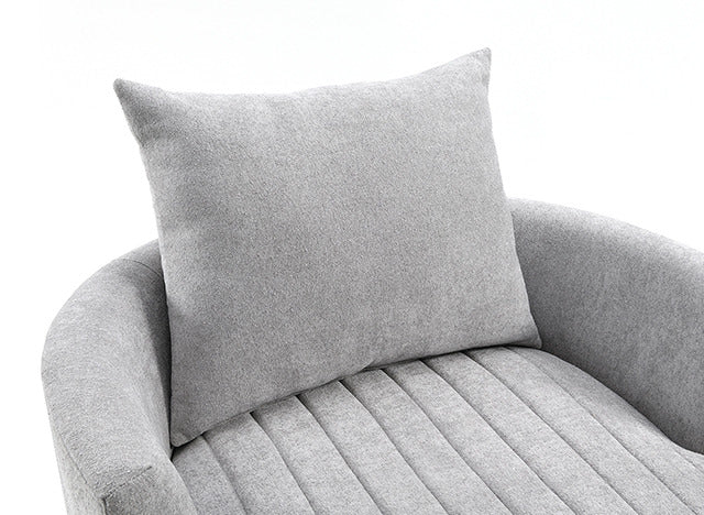 Hoople Channel Tufted Swivel Chair, Light Gray - view 3
