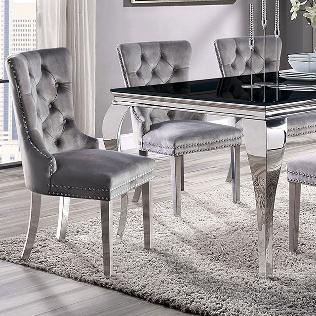 Neuveville Dining Table, Black/Chrome