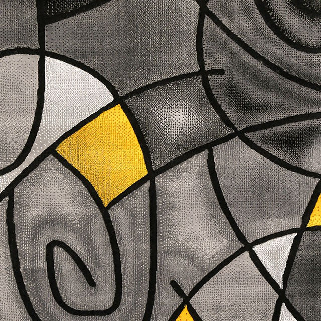 Sivas Area Rug, Charcoal/Yellow