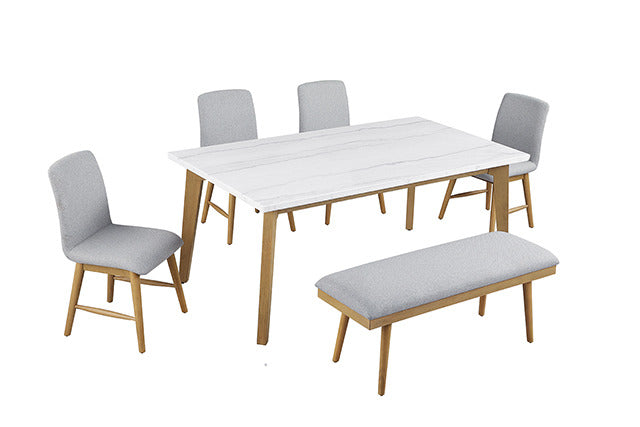 Mandier 6 Pc. Dining Table Set W/ Bench
