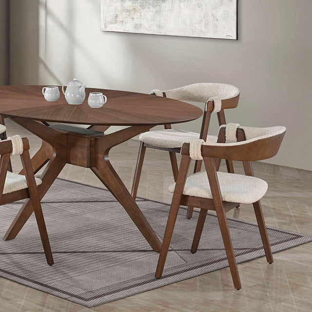 Ebikon 5 Pc Dining Table Set, Walnut