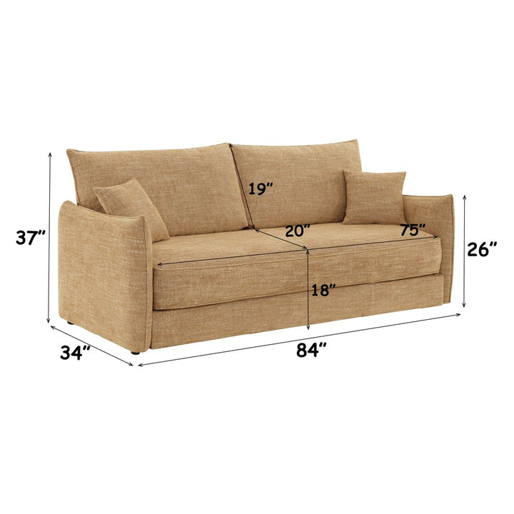 Cadie Sofa w/2 Pillows – dimensions diagram