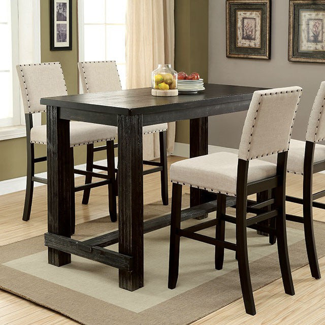 Sania 5 Pc Bar Table Set, Antique Black