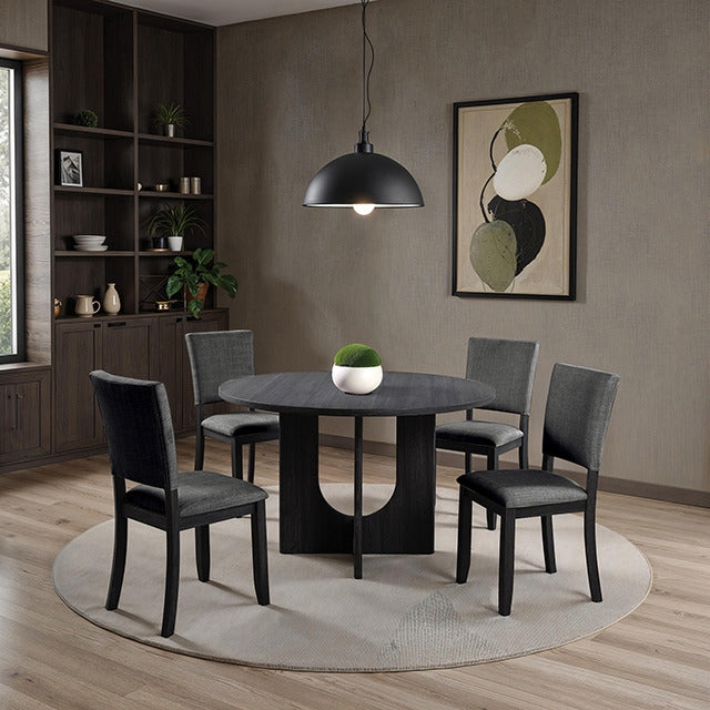 Oberto 5 Pc Round Dining Table Set, Dark Gray - view 3