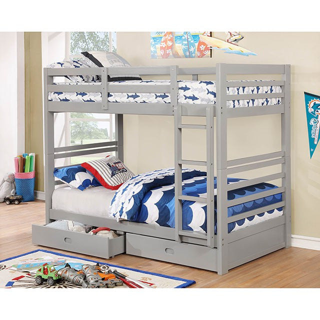 California Twin/Twin Bunk Bed, Gray - view 2