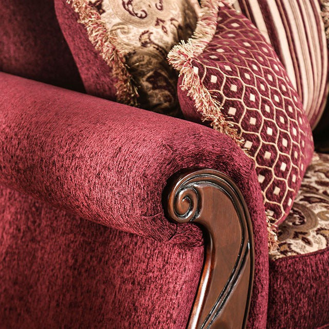 Tabitha Sofa, Wine/Gold - view 5