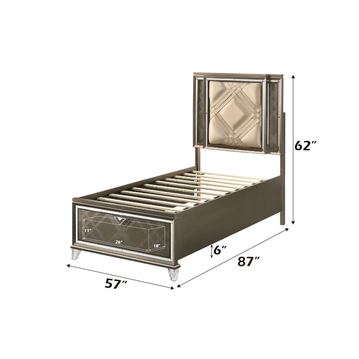 Skylar Full Bed with Led &amp; Storage