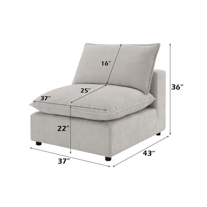 Marisa Modular Armless Chair – dimensions diagram