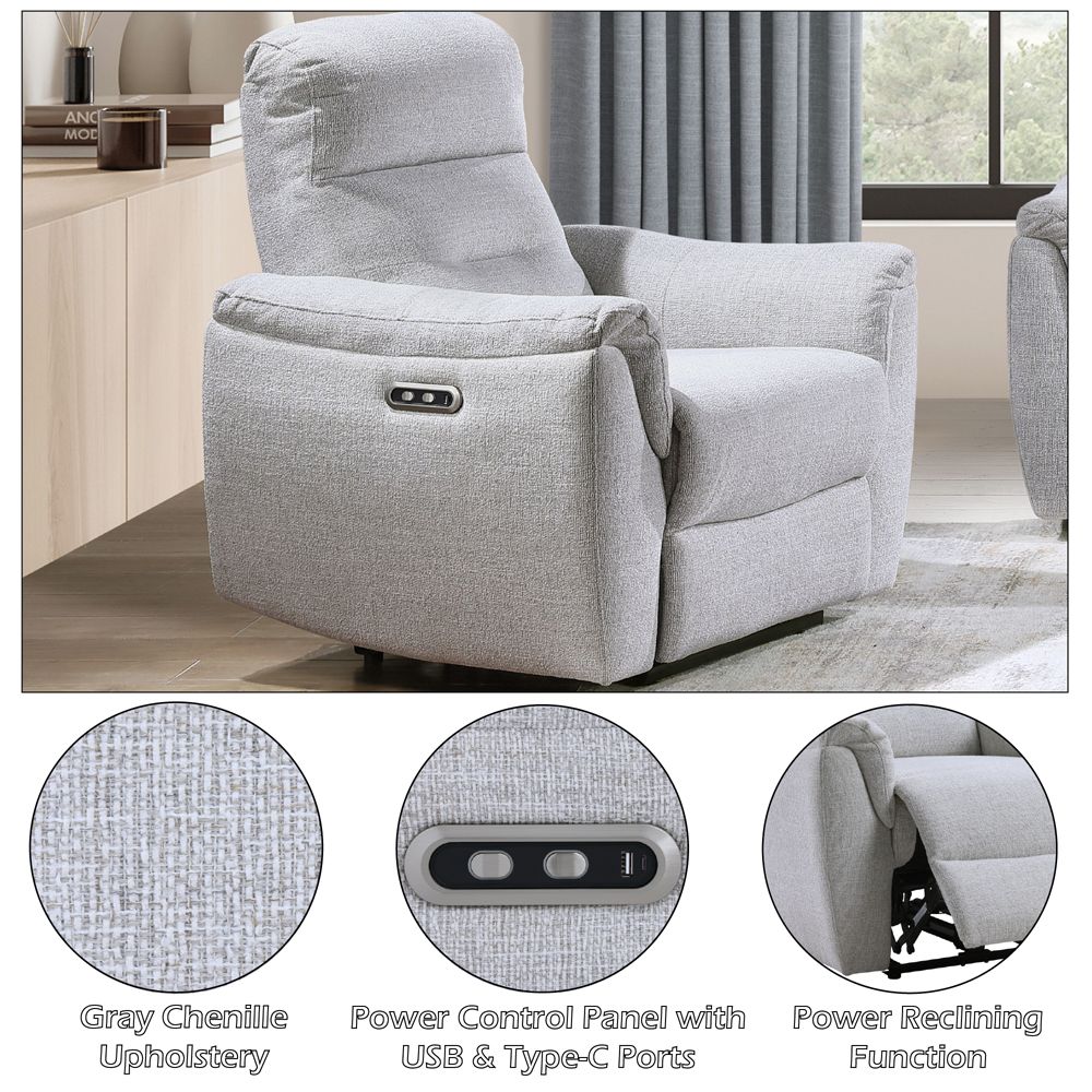 Eastre Power Motion Recliner with USB Port