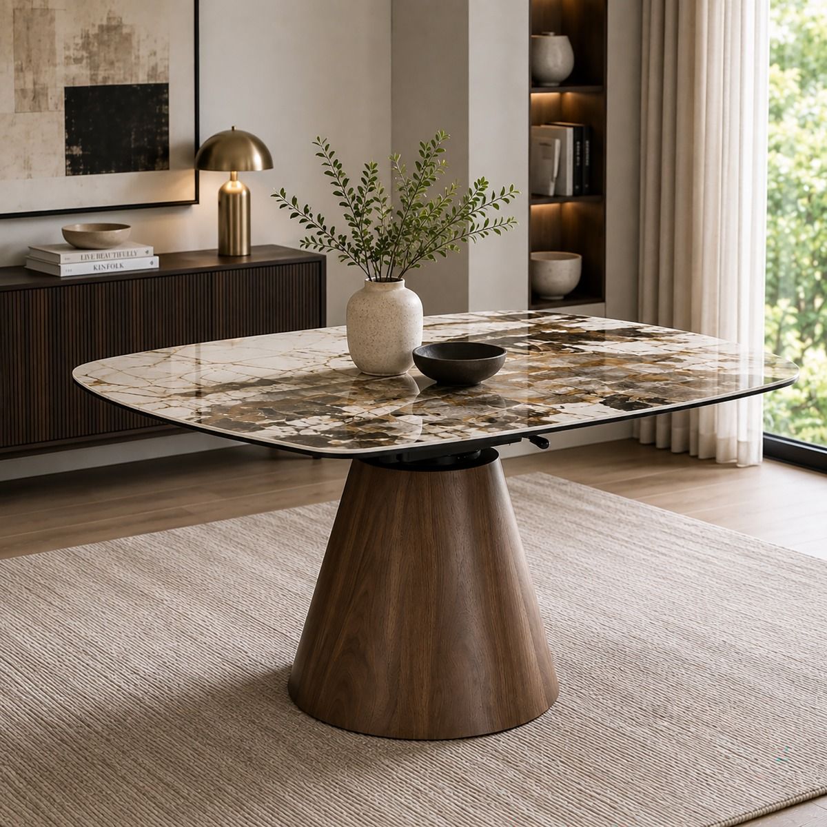 Eada Dining Table w/Ceramic Top