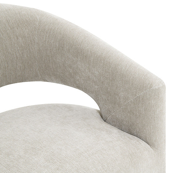Tresa Arm Chair with Casters, Taupe - view 3