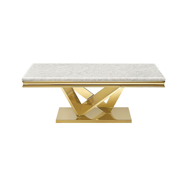 Villarsglane Coffee Table, Beige/Gold