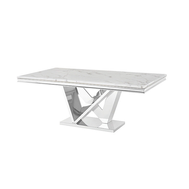 Valdevers Dining Table, Chrome