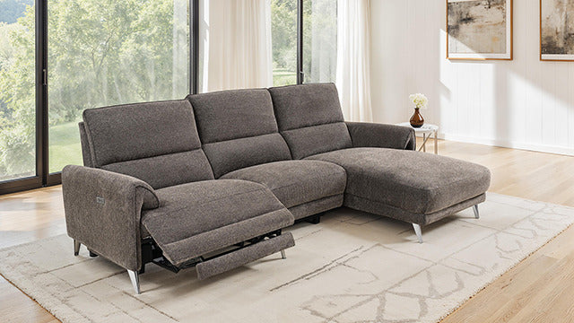 Brande Power Sectional, Right Chaise, Brown - view 6