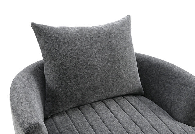 Hoople Channel Tufted Swivel Chair, Dark Gray - view 3