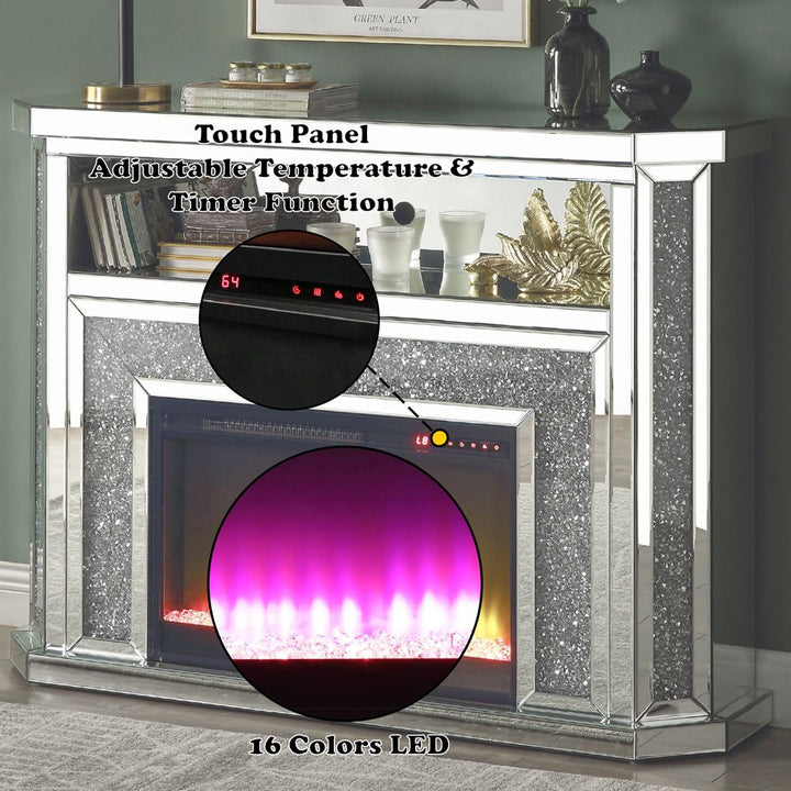 Noralie Fireplace W/LED – features callout