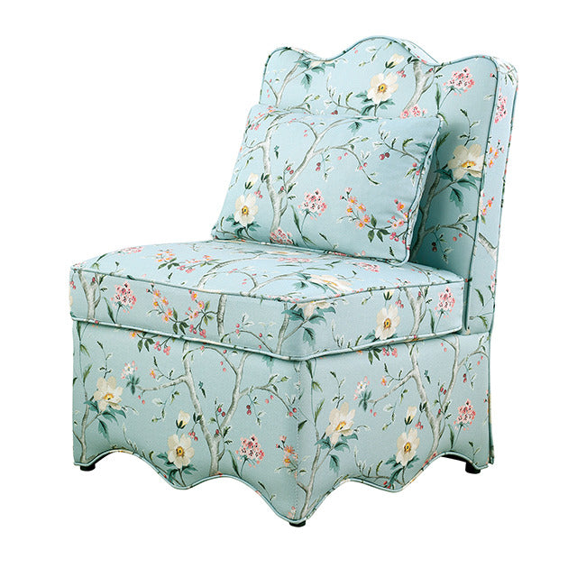 Hemsworth Accent Chair, Chinoiserie Pale Blue/Peach