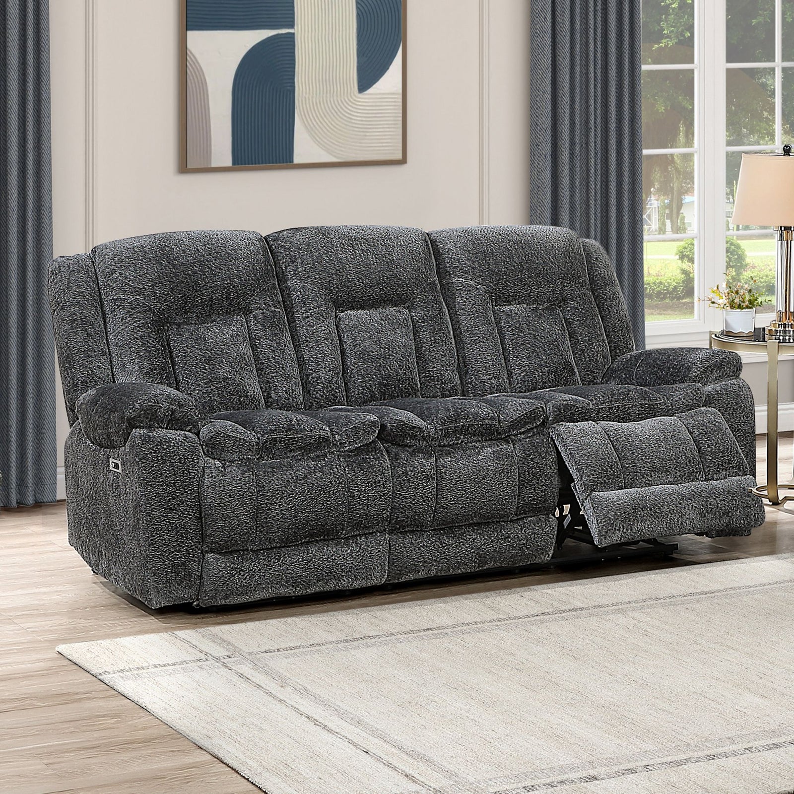 Stanwick Reclining Sofa W/pwr Fr-Gray