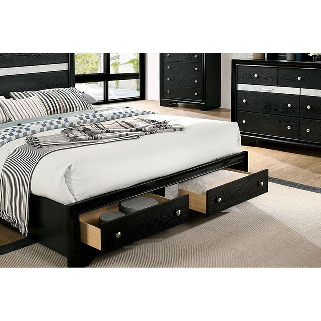 Chrissy 5 Pc Queen Bedroom Set, Black - view 2