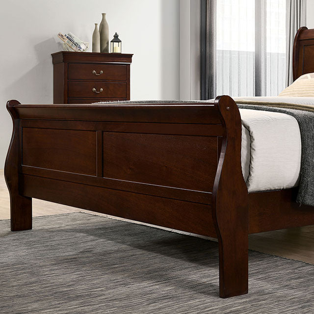 Louis Philippe 4 Pc Queen Bedroom Set, Dark Cherry - view 3